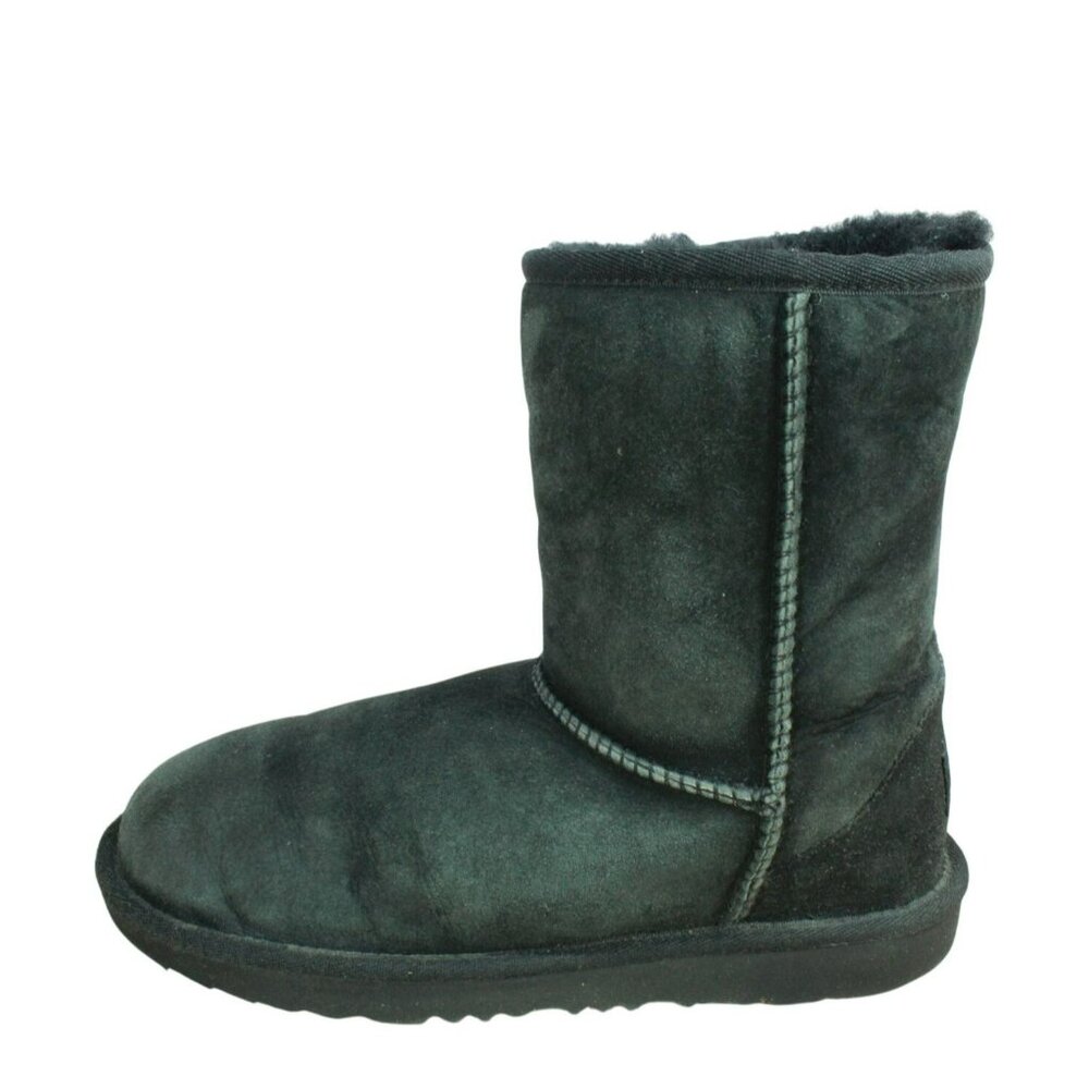 UGG Classic Short II Black Suede Pull On Shearling Lined Winter Boots Size 5